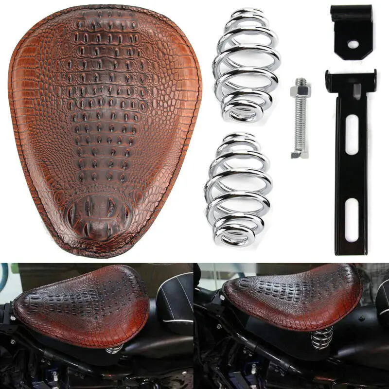 1set Motorrad Fahrer Alligator Frühling Halterung Solo Sitz Für Harley Chopper Bobber Image