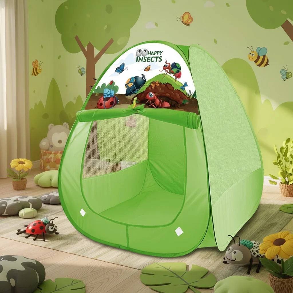 Lustiges Dreieckszelt, Kinderspielzelt, Buntes Spielhaus für Kinder, Faltbar, Keine Montage Erforderlich, Tragbares Outdoor-Partyzelt, Ideales Urlaubsgeschenk und Strandspielzeug für Kinder, Image