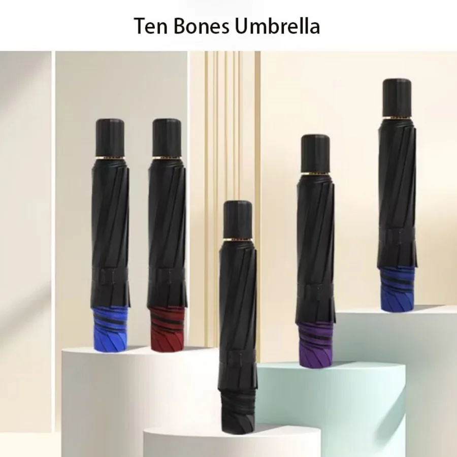 Winddichter Klappschirm, extra groß, 130 cm, faltbarer Regenschirm, winddicht, regenfest, mit verstärktem manuellem Regenschirm, 1 Stück Image