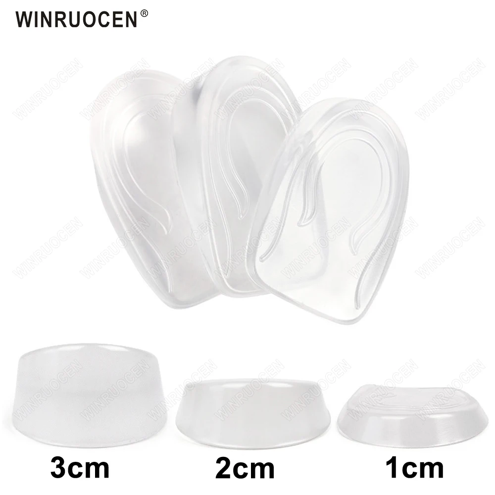 Transparente Silikon-Gel-Sport-Unsichtbare Einlegesohle, 1 cm, 2 cm, 3 cm, Unisex-Fuß, elastisch, atmungsaktiv, Ferse, elastische Kissen-Einsatz, Schuhpolster Image