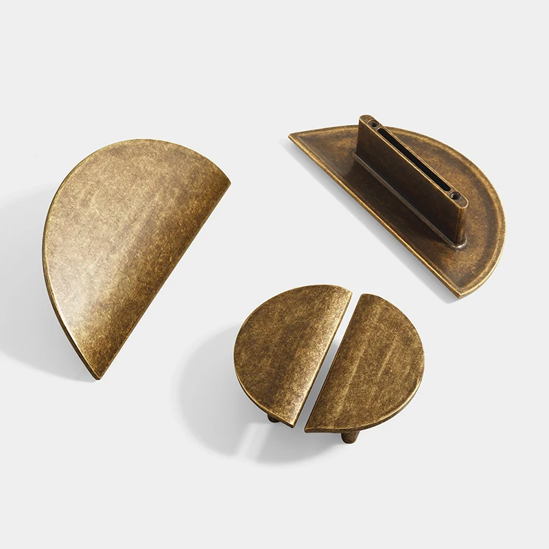 AOBT Chinesischer halbrunder Schranktürgriff, antike Bronze, runde Schublade, kleiner Griff, Kleiderschrank, Küchenschrank, kleine Griffe