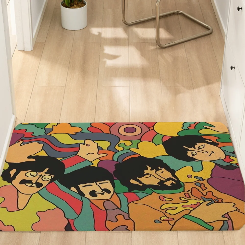 Rock-Beatles Tür-Bodenmatte für Zimmer, Badezimmer, Fußmatte für Flur auf dem Boden, moderne Heimdekoration, Zubehör, Küchenteppich Image