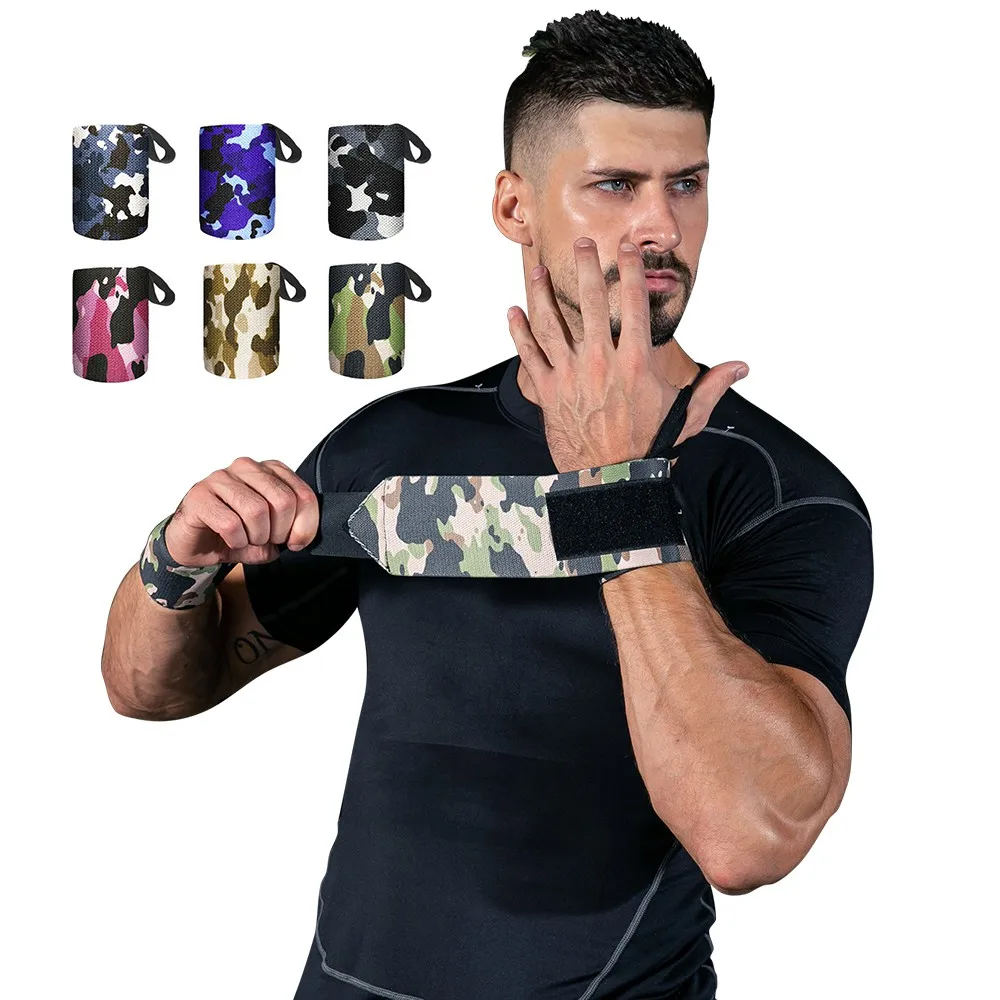 1/2 paar Kompression Handgelenk Brace Unterstützung Camouflage Elastische Handgelenk Wraps Für Hand Schutz Gewichtheben Klammer Basketball Sport Image