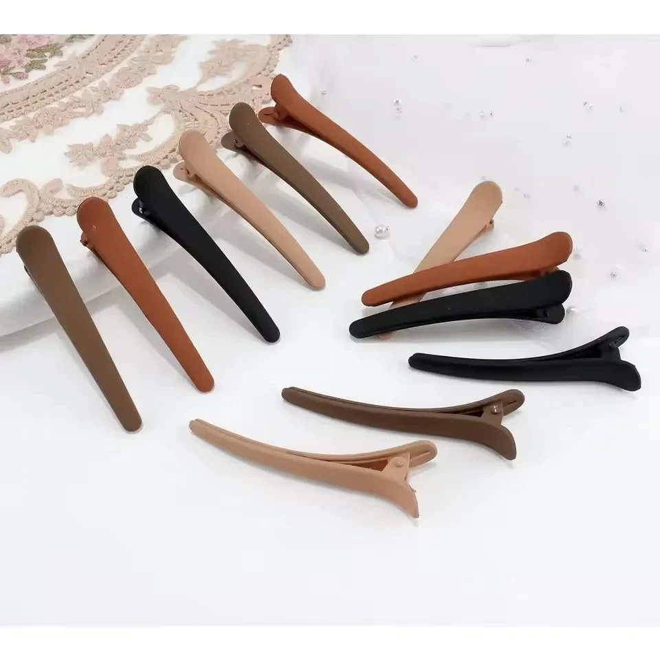 6/8 Stück/Set 8cm Haarklammern zum Stylen und Abteilen Mattierte Haarspangen Haarklammern ohne Falten Entenschnabel-Haarklammer Image