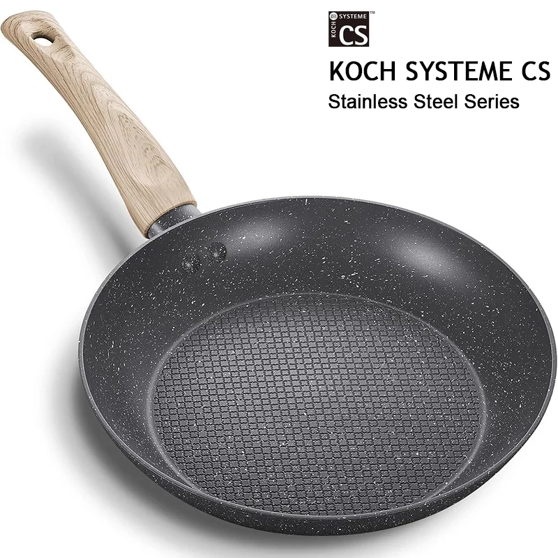 KOCH SYSTEME CS Antihaft-Bratpfanne, 20,3 cm, mit Bakelit-Griff, Marmorbeschichtung mit Muster, Innenboden, kompatibel mit allen Öfen Image