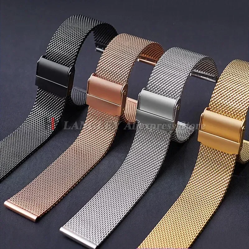 Mesh-Armband für DW-Uhr, Stahlband für Daniel Wellington, Uhrenarmband, Metall, ultradünn, universelles Edelstahlarmband, 10–22 mm Image