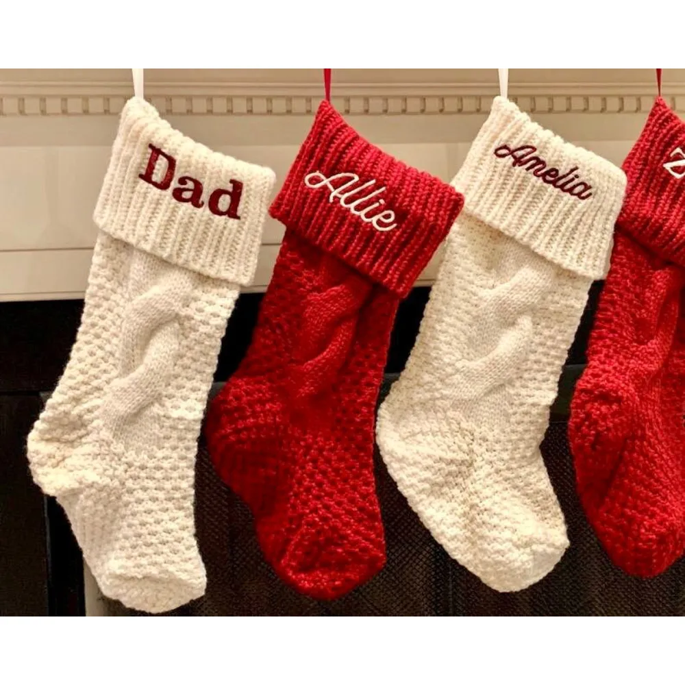 Personalisierte Weihnachtssocken mit individueller Namensstickerei, Weihnachtsschmuck, dekorative Anhänger, perfekte Weihnachtsdekorationsanhänger Image