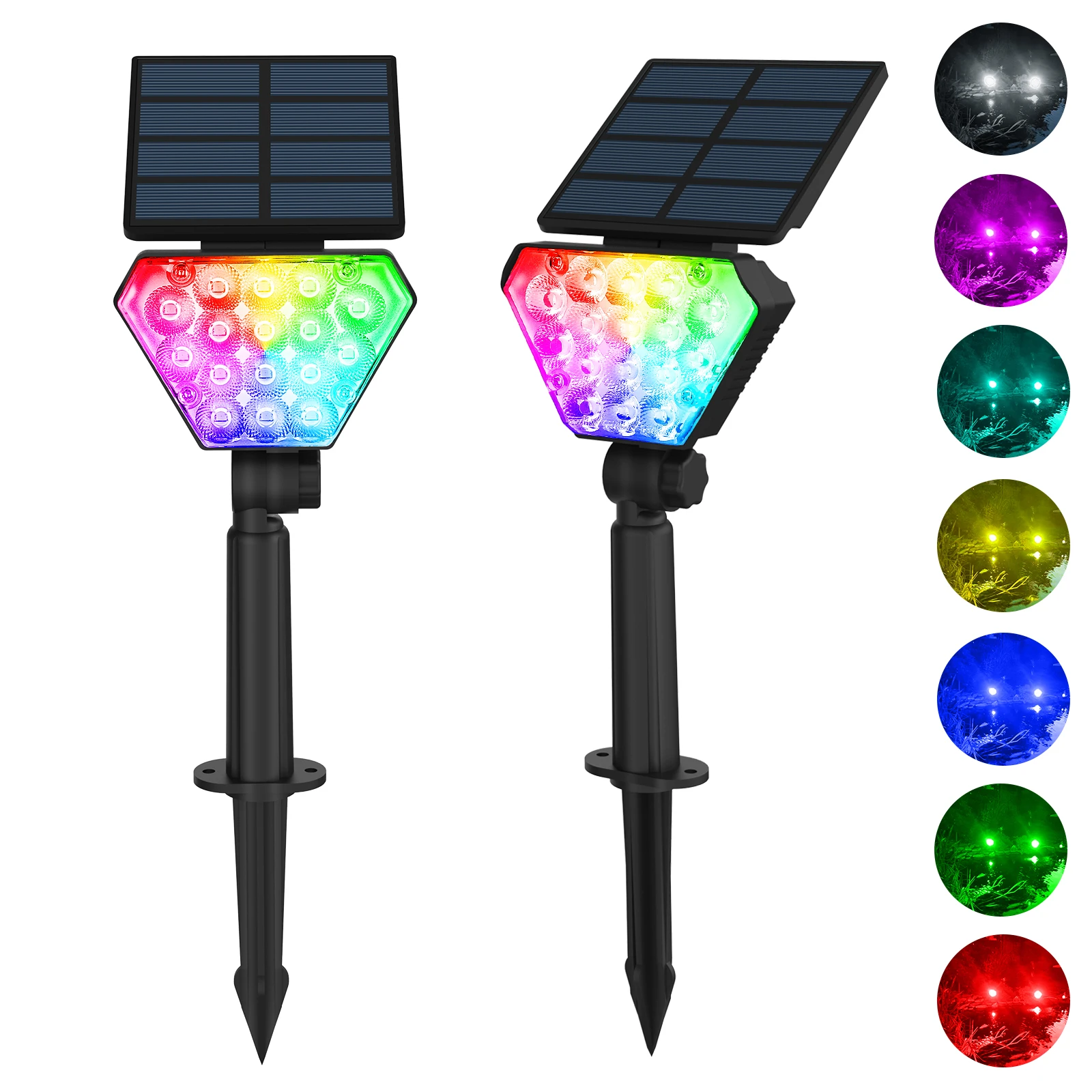 Tsun 2pcs solar strahler solar garten leuchte outdoor ip65 solar wand leuchte 7 farben rgb solar lampe licht für garten dekoration