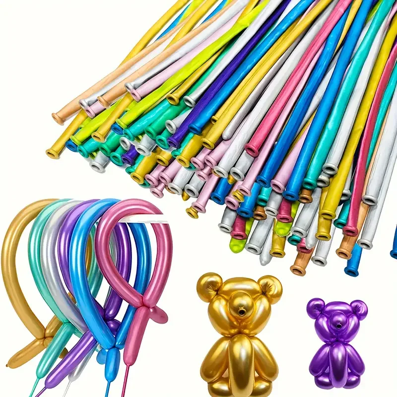 Bunte Luftballons mit Metallstreifen in mehreren Farben eignen sich für Geburtstagsfeiern, Hochzeiten, Jubiläen, Feiertagsfeiern Image