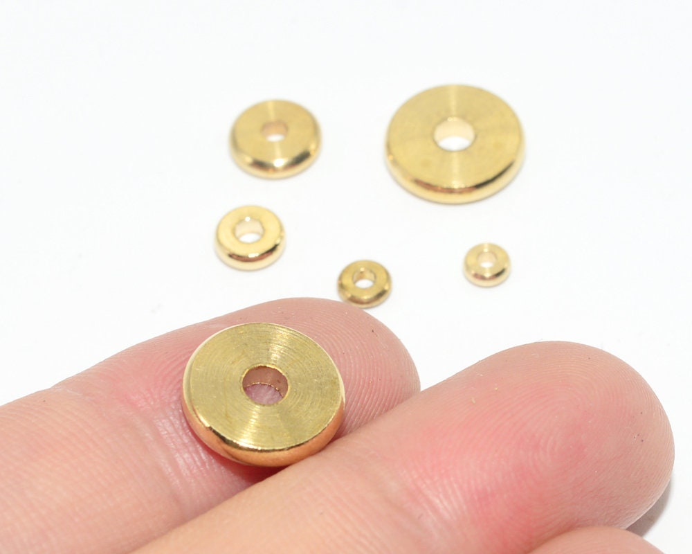 100 pezzi di perline rotonde in ottone grezzo, connettore rotondo in ottone grezzo, perline rotonde in ottone, piccole perline distanziatrici, fornitu