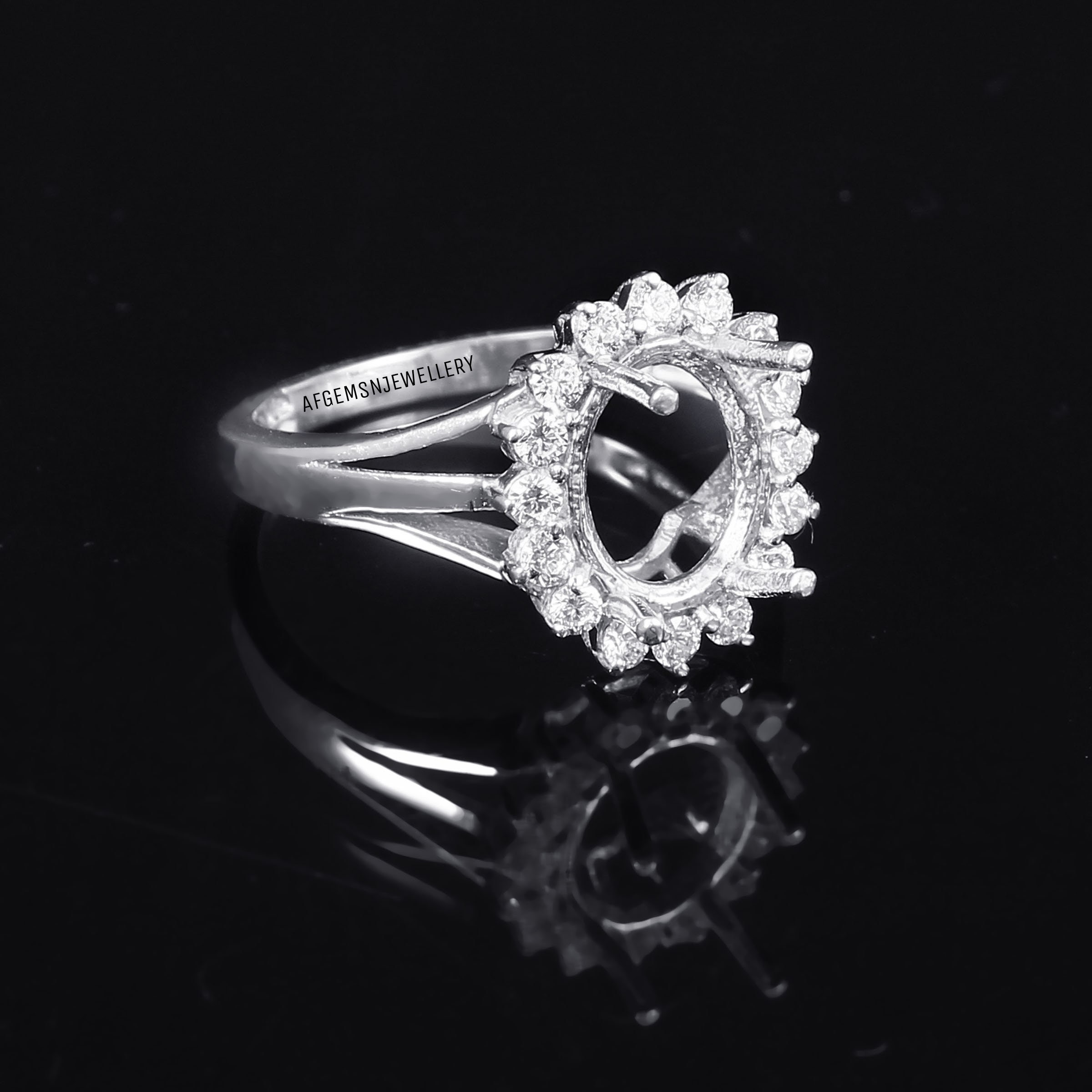 8X10 MM Ovale Semi Mount Anello-Anello vuoto-Unset Ring-Prong Setting Ring-Without Stone Ring-925 Sterling Silver Ring-Setting Ring
