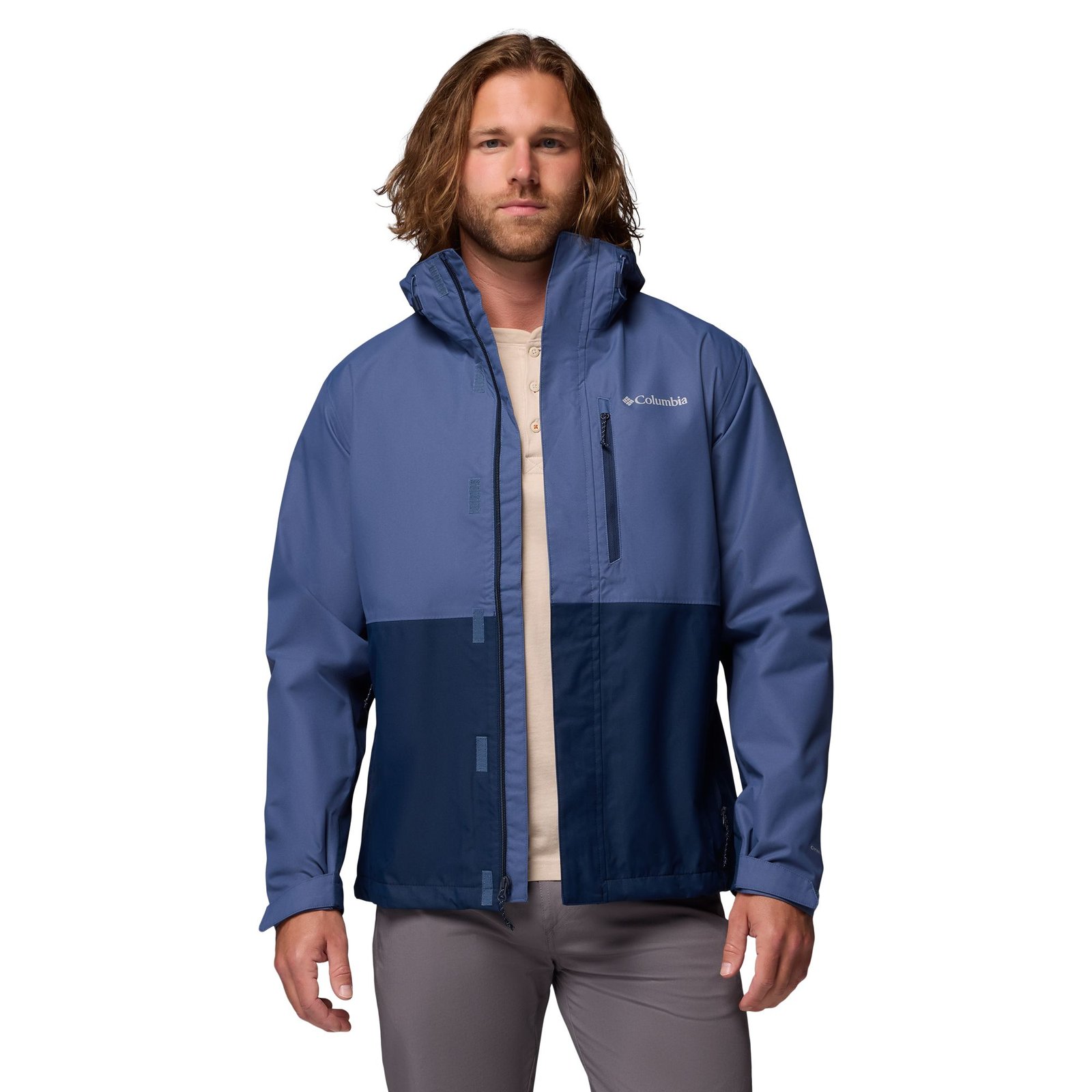 Columbia Men's Hikebound II Jacket (Size 1X) Dark Mountain/Collegiate navy, Polyester