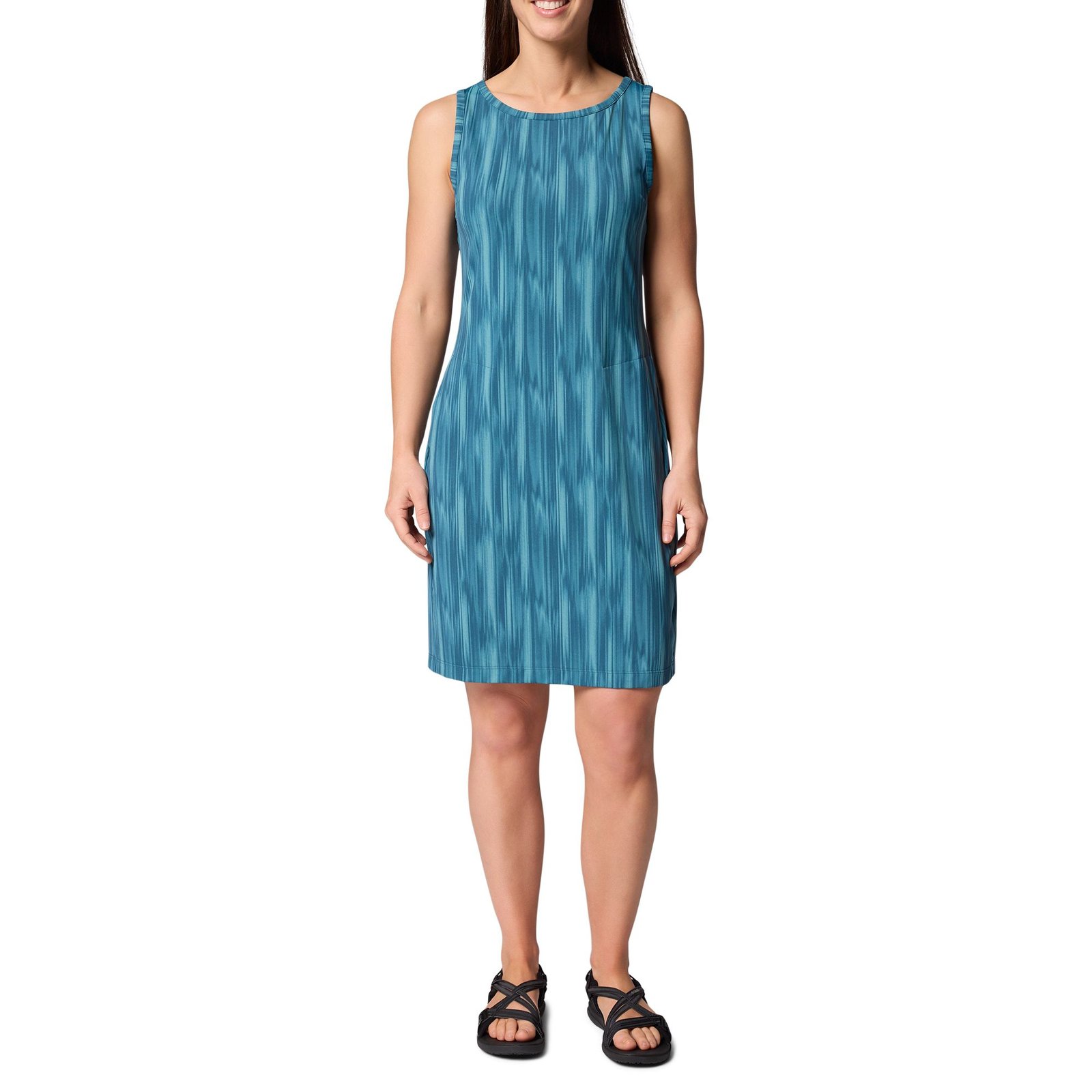 Columbia Women's Chill River Printed Dress (Size XXL) Everblue Shimmer, Elastine,Polyester