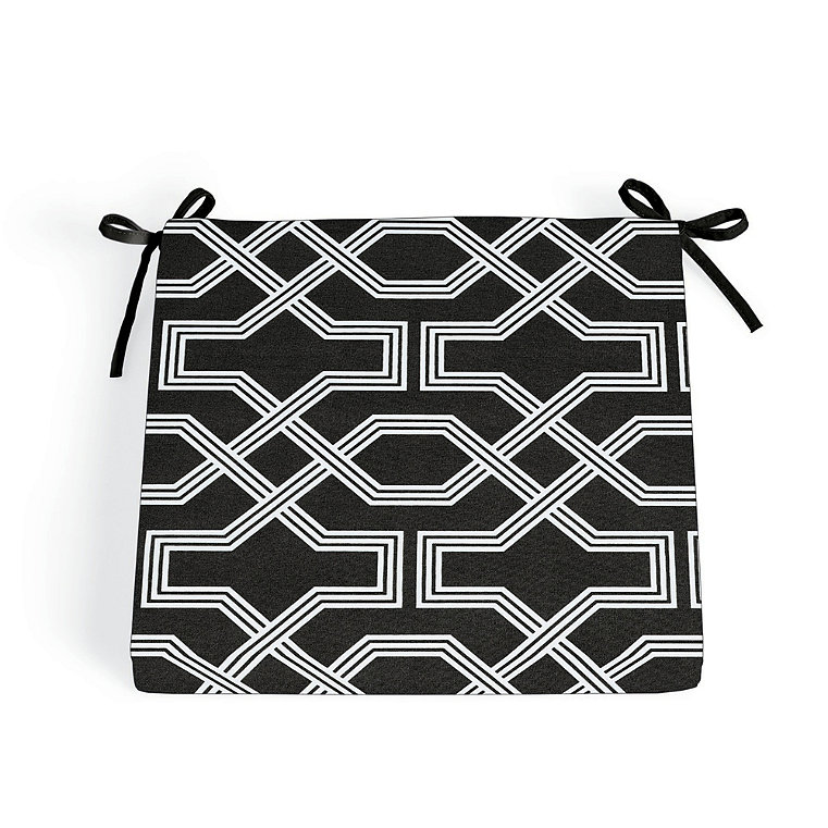 17" X 17" Replacement Seat Cushion - Knife Edge, Knife Edge/Lattice Black (New Ptrn) - Grandin Road