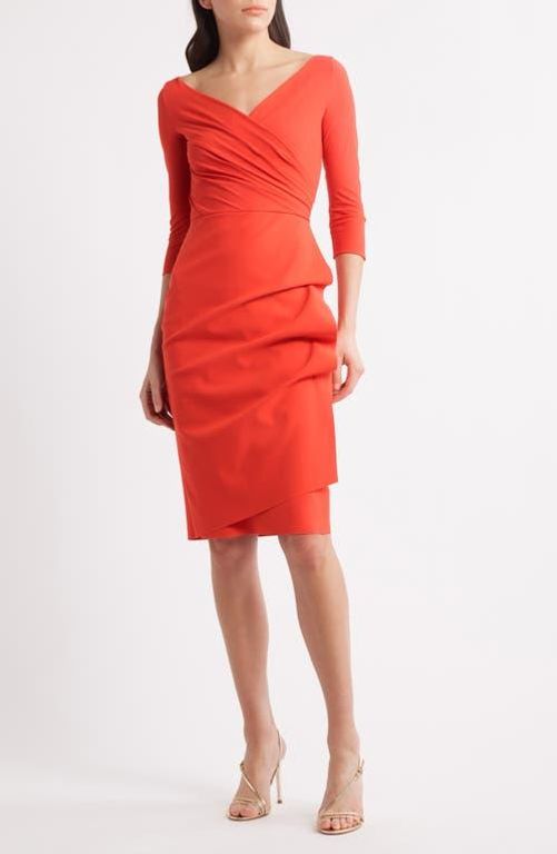 Florien Ruched Cocktail Dress - Red - La Petite Robe Di Chiara Boni Dresses