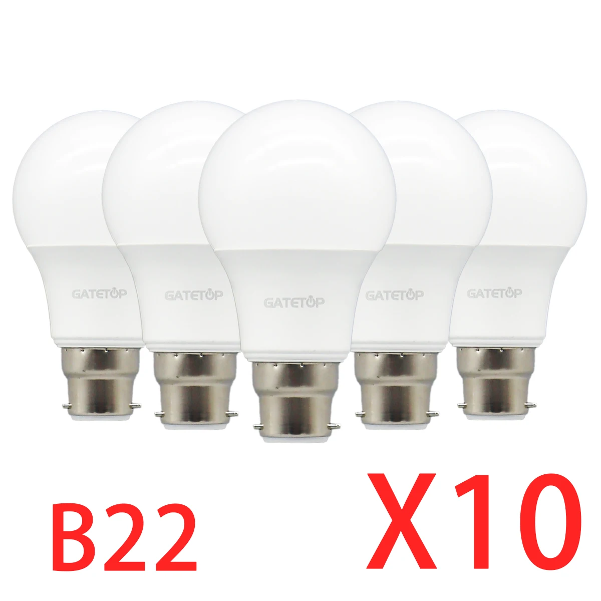 Confezione da 10 lampadine a LED B22 220V 110V Nessun sfarfallio 8W 9W 12W 18W 24W Altezza birght Illuminazione calda per la direzione domestica