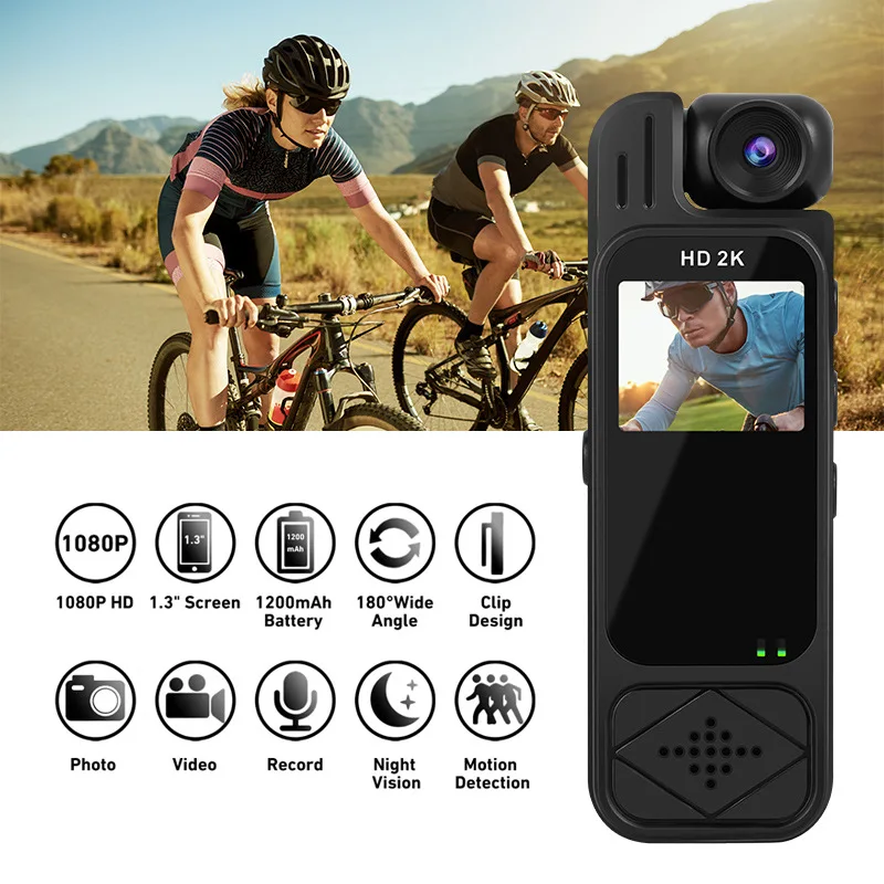 Videocamera Mini HD Ultra Y9, Registratore Portatile con Visione Notturna a Infrarossi, Videocamera Sportiva DV per Polizia e Ciclismo