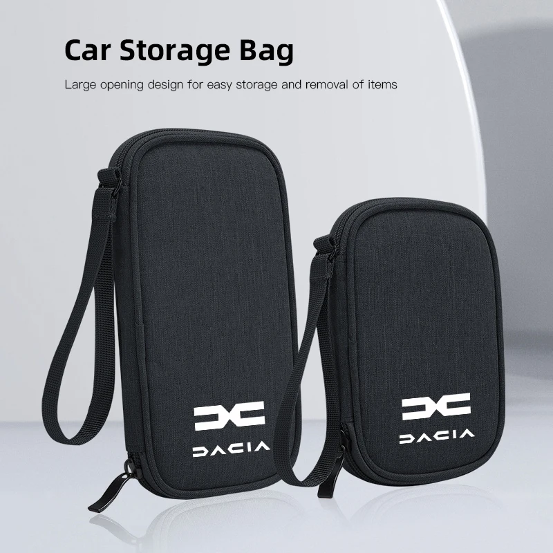 Borsa portaoggetti portatile per cavo di ricarica per auto, auricolari e caricabatterie per la nuova Dacia Duster Logan Sandero Jogger Spring Stepway Dokker Lodgy MCV