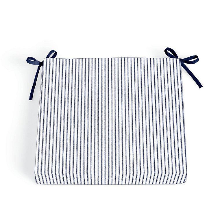 21" X 19" Replacement Seat Cushion - Knife-Edge, Knife Edge/Ticking Stripe Neptune - Grandin Road