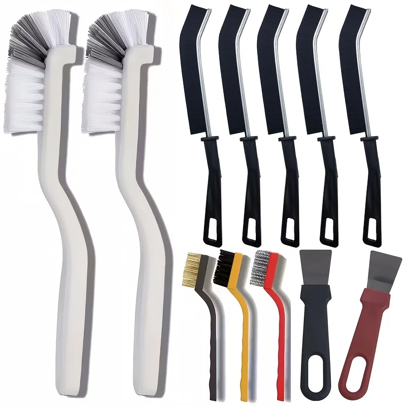 5/7/12-teiliges Hochleistungs-Reinigungsbürsten-Set mit langem Griff – All-in-One-Schrubber für Fliesen, Fugen, Dusche, Badewanne, Ofen, Toilette, Fenster Image