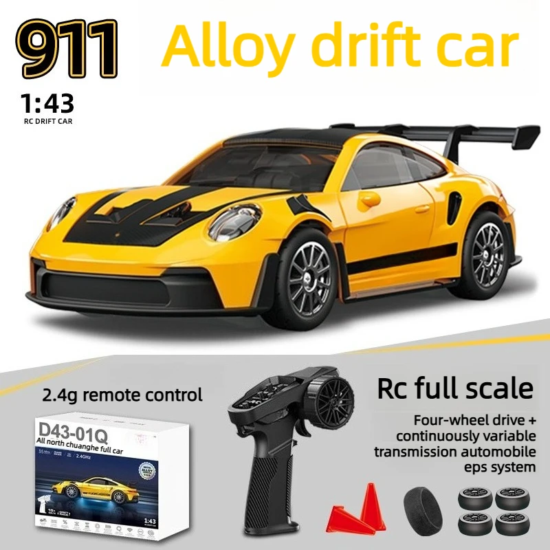 1/43 Mini-Legierung RC Drift Car 4WD Gyroskop 2,4 GHz Zwei Sätze Reifen Typ C Aufladen High Speed Long Endurance RC Spielzeug Geschenk