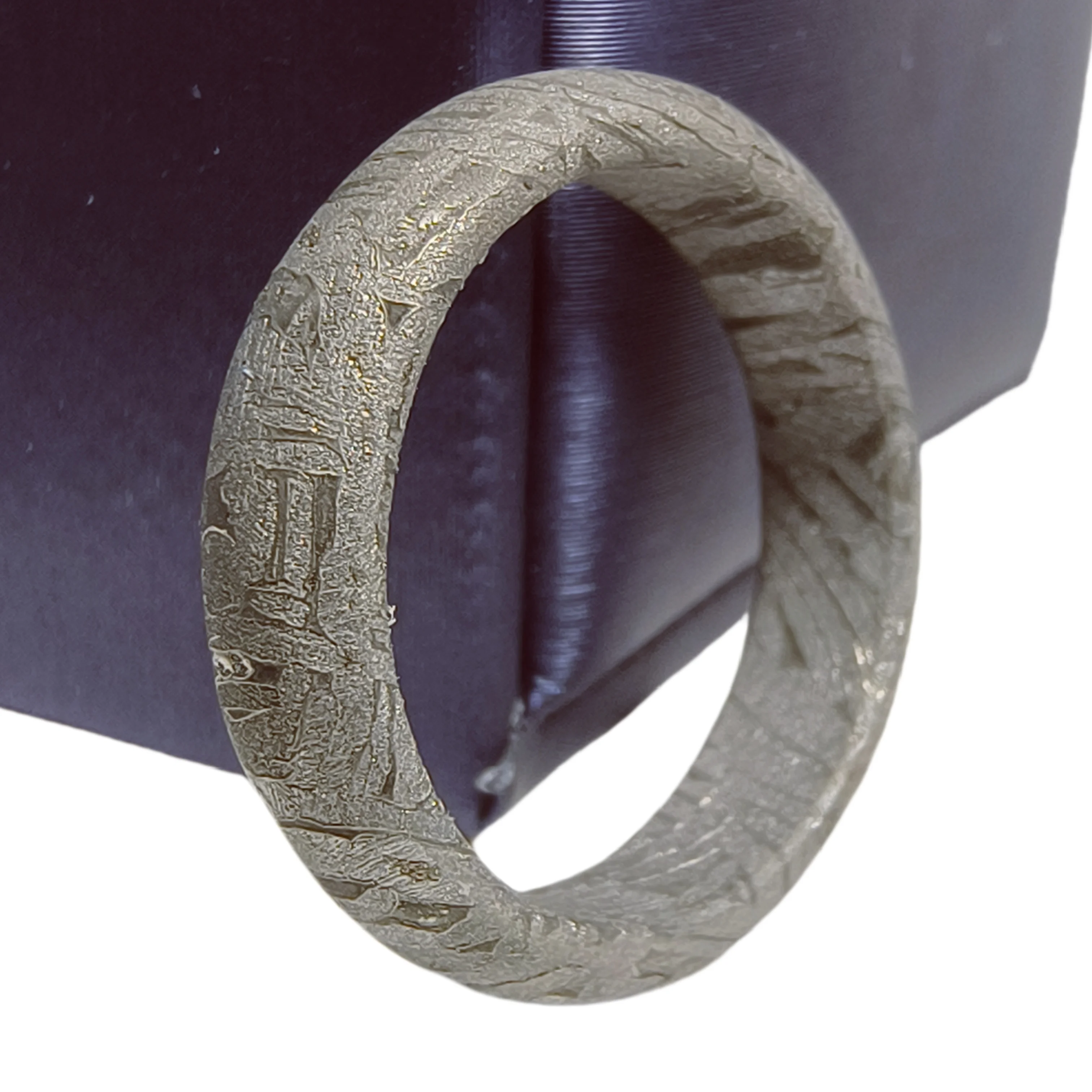 Muonionalusta Meteorit Ring Natur Eisen Meteorit Anhänger MeteoritHandgefertigter Schmuck Meteorit Ring-E Image