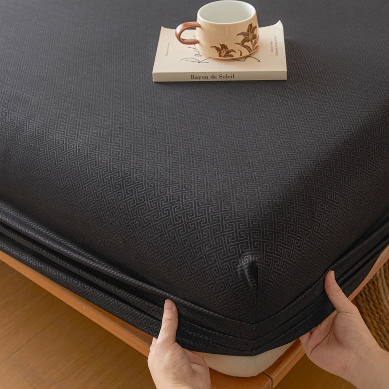 1 Stück einfarbiger weicher Matratzenbezug, Spannbettlaken mit Gummiband für Einzel-, Doppel-, King-Size- und Queen-Size-Betten, 90/120/150/180/200 cm Image