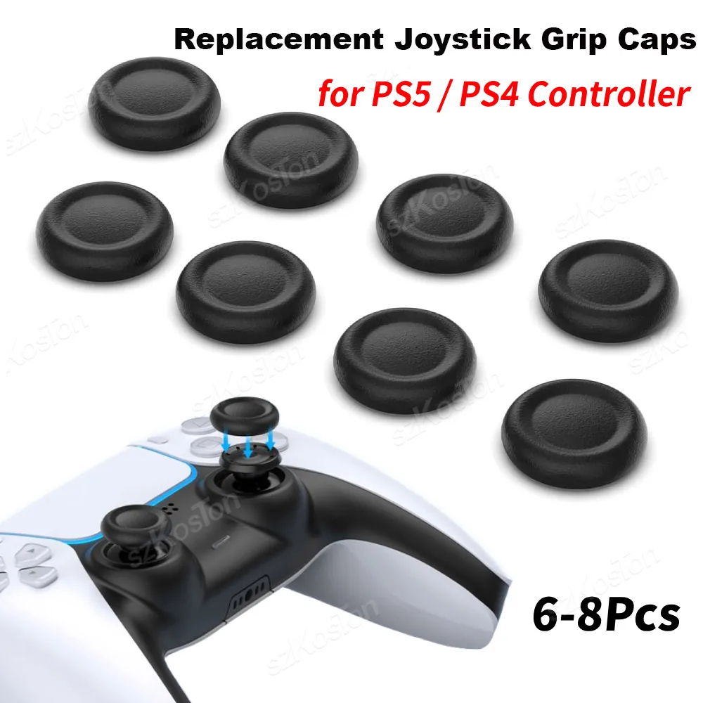 6-8Pcs Joystick Ersatz Grip Caps für PS5/PS4 Controller Anti-Slip Daumen Griffe Kappe reparatur Teil für PS5 Gaming Zubehör Image