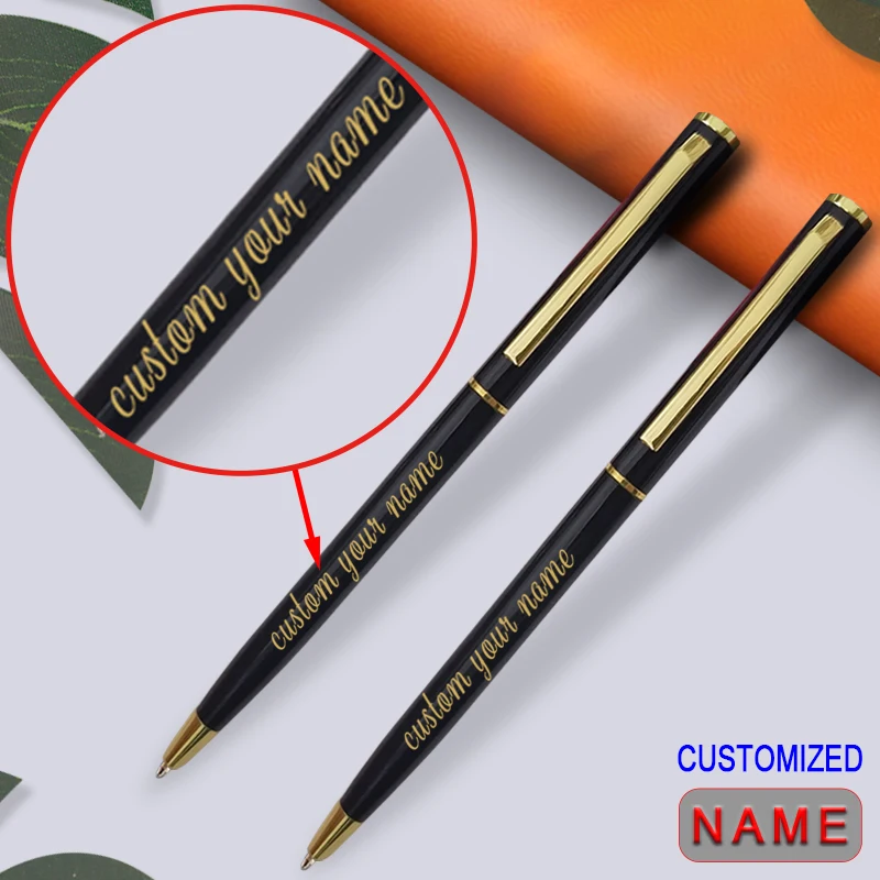 Benutzerdefinierter Kugelschreiber mit goldenem Text, personalisiertes Geschenk für Schule, Büro, Logo, Lehrer, Schreibwarenladen, luxuriöses koreanisches Produkt zum Schreiben Image
