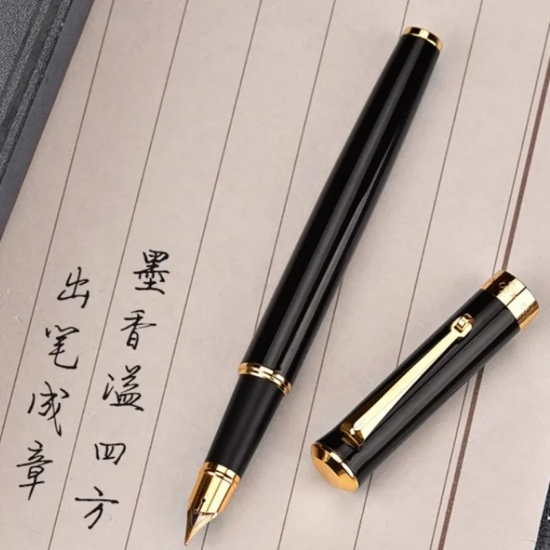 Wingsung Business Füllfederhalter aus Metall, F 0,5 mm Spitze, Handschrift-Übungen für Erwachsene, kann Tintenbeutel für Finanzbüro-Schreibarbeiten ersetzen Image