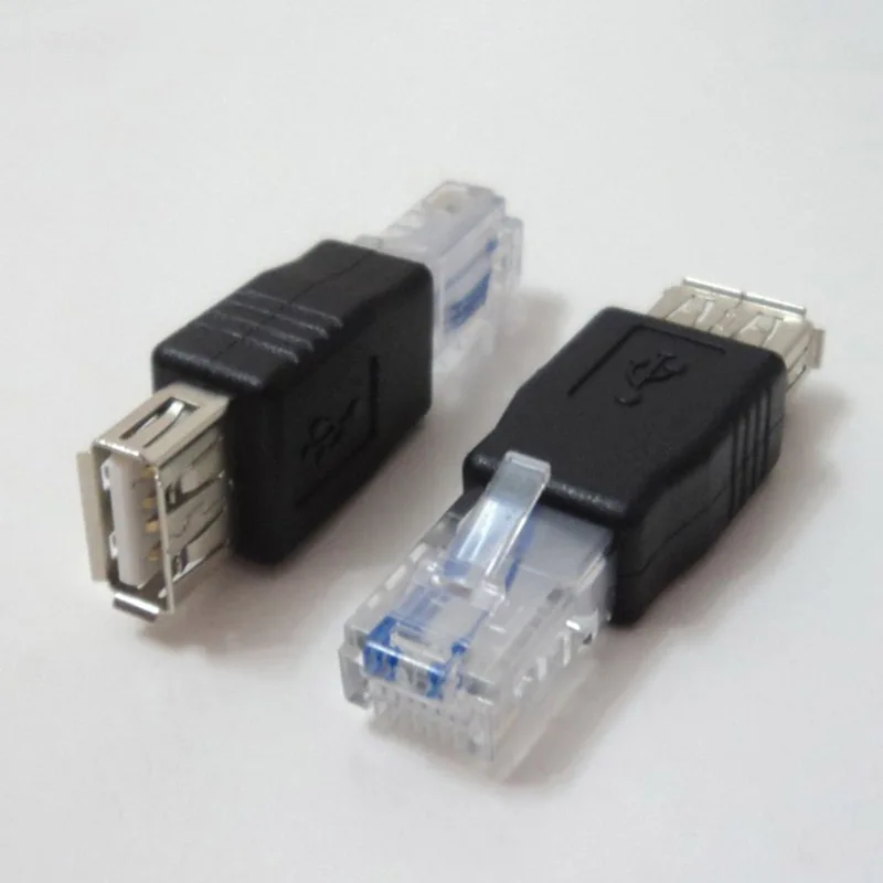 Großhandel 2 Stücke PC USB Auf RJ45 Buchse EINE Laptop LAN Netzwerkkabel Ethernet Konverter Transverter Stecker RJ45 Stecker Adapter Image