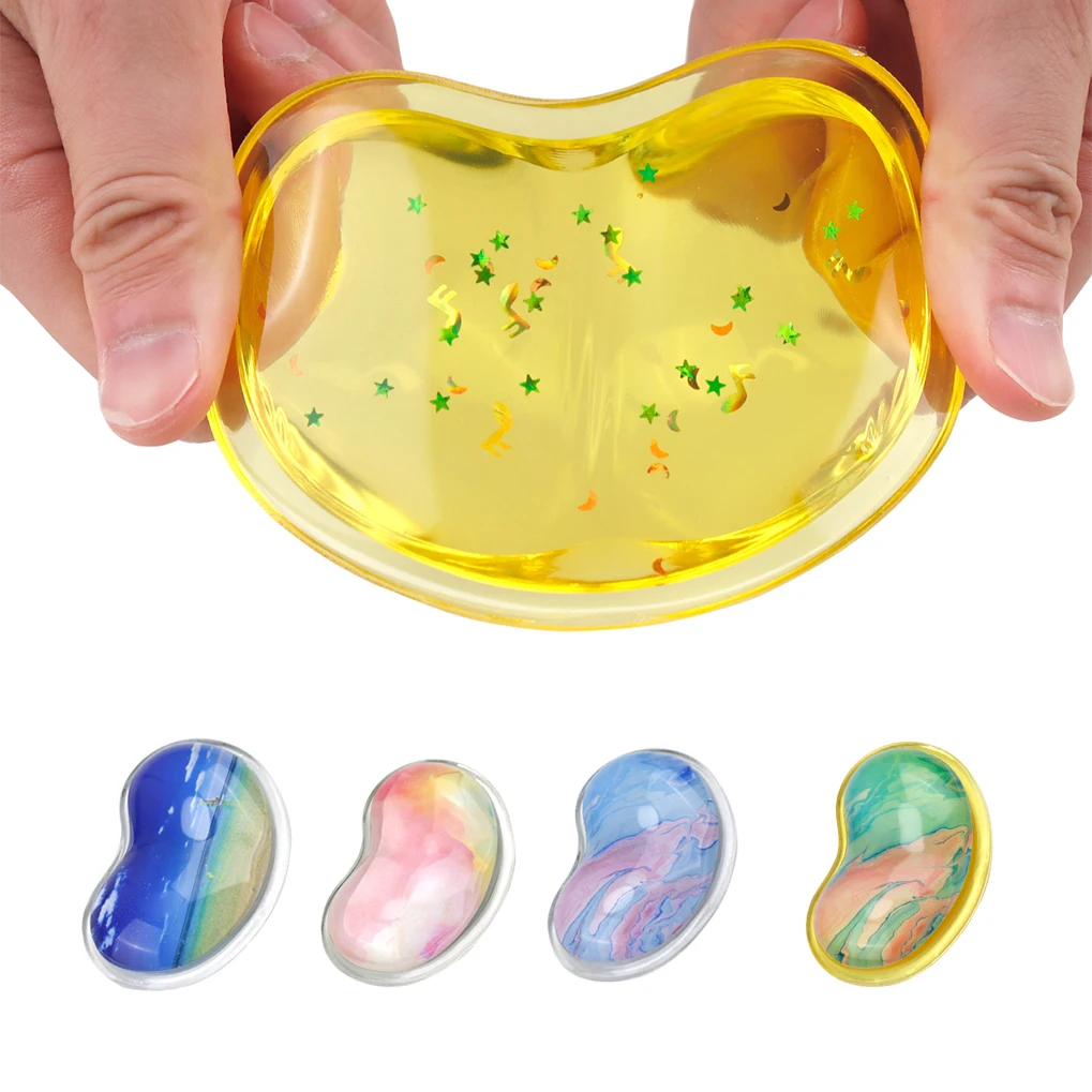 Mauspad mit Kristallgel-Handgelenkstütze, herzförmige transparente Handgelenkauflage, Silikon-Mauspad, weich und federnd, Büro-Mauspad Image