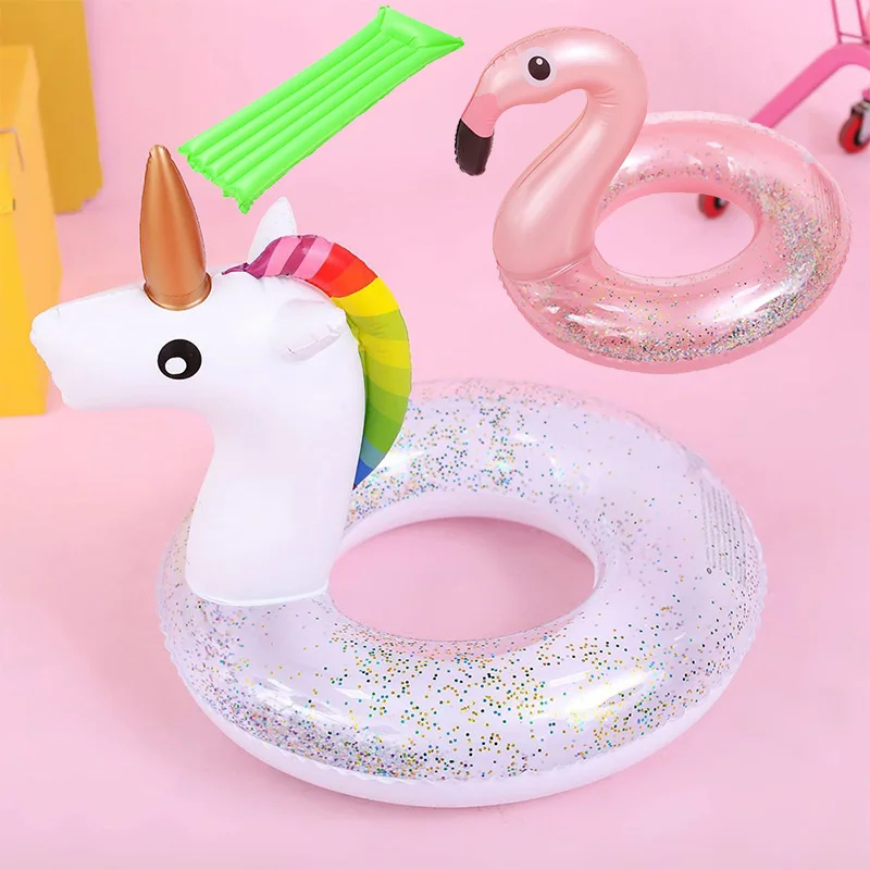 Einhorn-Flamingo Schwimmreifen Aufblasbarer Pool-Schwimmring Sommer-Wassersport Schwimmhilfe Schwimmkreis Schwimmzubehör ﻿ Image