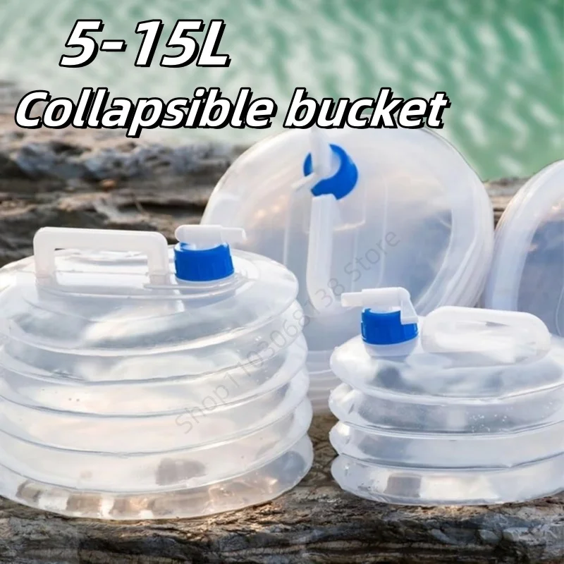 5L-15L Zusammenklappbare Eimer Outdoor Faltbare Wasser Tasche Überleben Wasser Lagerung Tragbare Wasser Träger Container Camping Ausrüstung Image