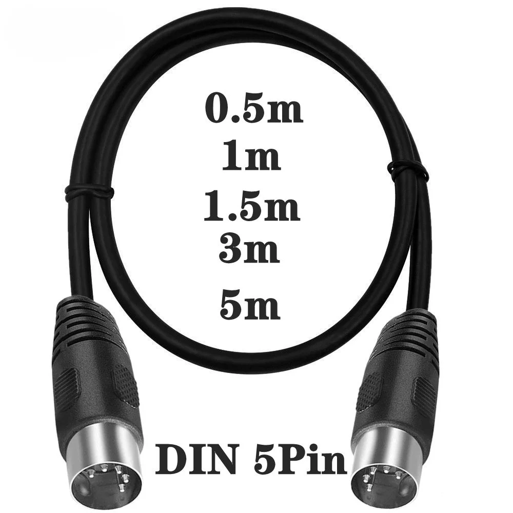 0,5 m 1 m 1,5 m 3 M 5 m 90 Grad MIDI DIN 5PIN Stecker auf Stecker 5 Pin DIN Audio Verlängerung Stecker Kabel DIN-5pin M/M Kabel Image