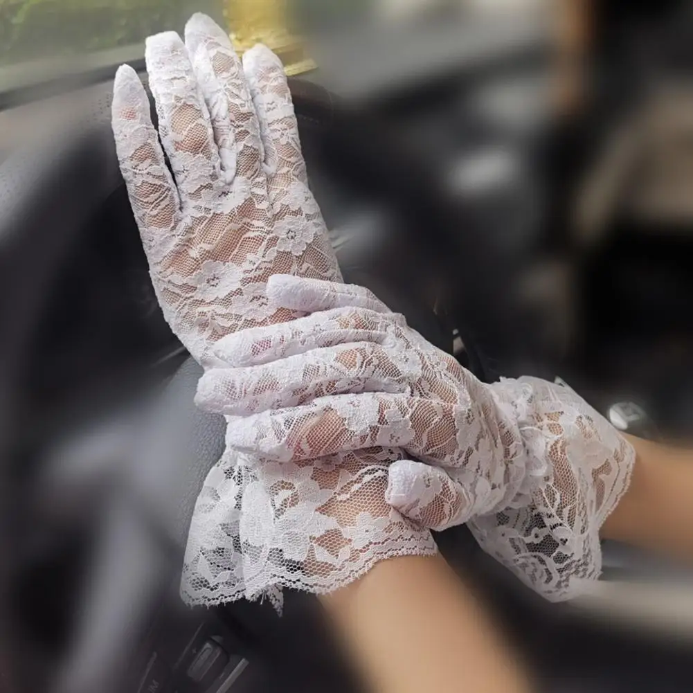 1 Stück/2 Stück Damen-Fascinator-Hut-Handschuhe, Stickerei, Blume, Kunstfedern, Spitze, Haarspange, Kopfbedeckung, durchsichtiges Brauthandschuhe-Set Image