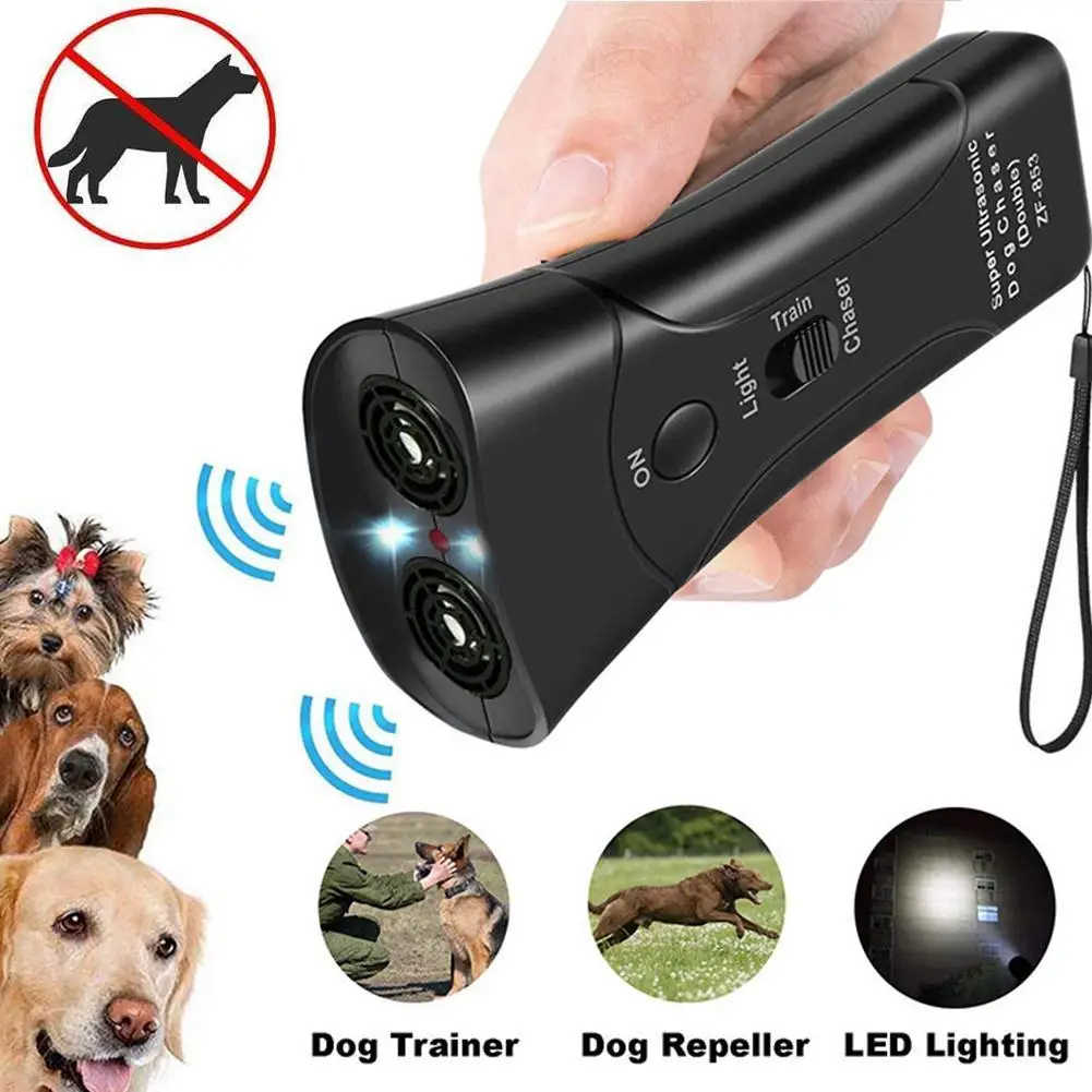 Doppel Kopf Hund Repeller Doppel Horn Laser Hund Trainer Hund Repeller Tragbare Anti Bellen Control Pet Training Tool Image