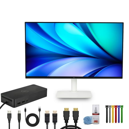 Dell 32 Plus 4K Monitor (S3225QS) 31.5-inch (3840 x 2160) up to 120Hz 16:9 Display Bundle With Universal Dock UD22 USB-C Docking Station + DisplayPort Cable + Cleaning Kit + HDMI Cable + More