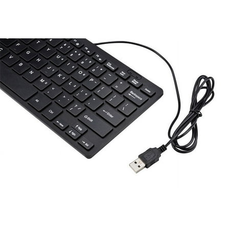 sdhkgrrt Compact Usb Multimedia Keyboard Ultra Slim USB Wired Keyboard Mini Multimedia Keyboard For Laptop PC Desktop 78 Keys Portable Travel Keyboard Ergonomic Low Profile Quiet Typing Keyboard