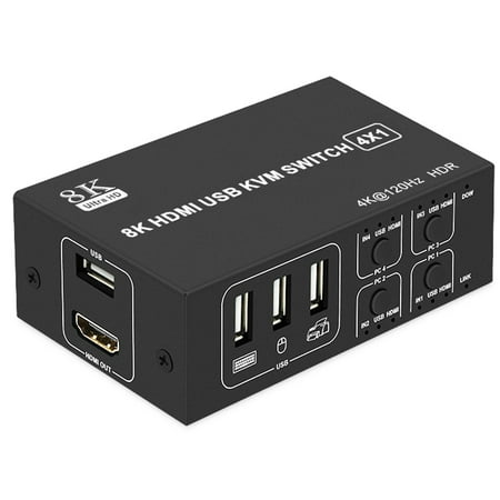 4 Ports Displayport KVM Switch 4K 60Hz 4 In 1 Out USB DP KVM Switch Box DP USB KVM Share Monitor Mouse Keyboard Printer Switcher