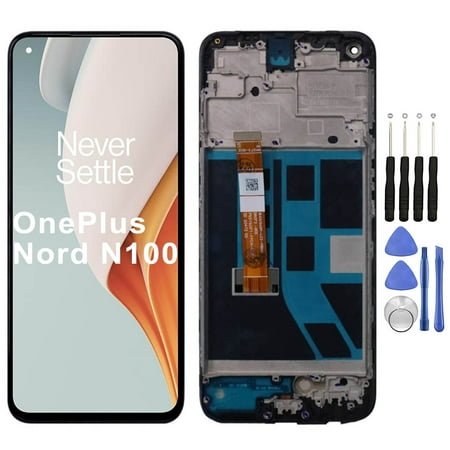 KIQ Replacement LCD Screen Full Assembly with Digitizer Compatible with OnePlus Nord N100(With Frame)