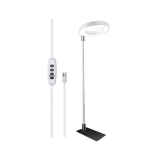 Teleskopierbare LED-Pflanzenlampe, Engelsring, Vollspektrum, rot Blaues Licht für Sukkulenten und Blumen, dimmbar, mit Zeitschaltuhr, Pflanzenlampe für Zimmerpflanzen Image