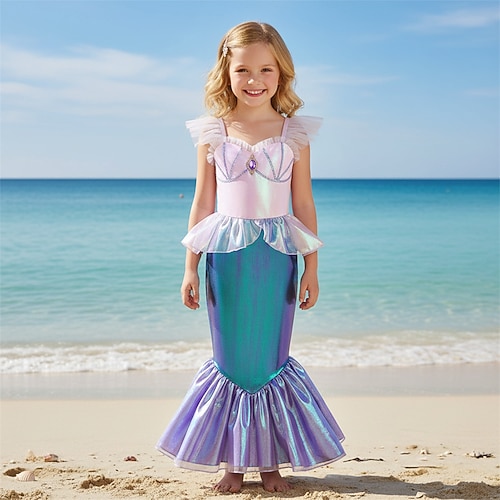 Meerjungfrau Prinzessin Kleid Themenparty-Kostüm Film Cosplay for Mädchen Kinder Karneval Maskerade Urlaub Party Ferien Image