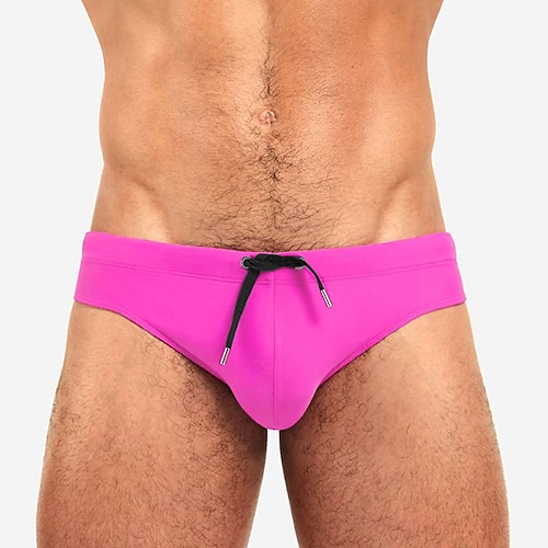 Herren Badeshorts Badehose Badehosen Einfarbig Kordelzug Schnelltrocknend Elastisch Atmungsaktiv Unterteile Surfen Wassersport Schwimmen Sommer Image