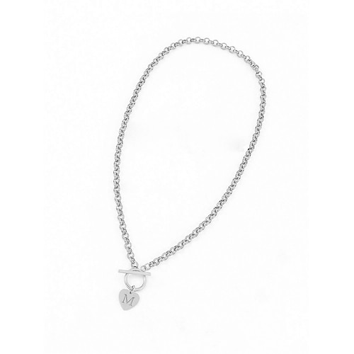 1 Stück Anhänger Halskette Halskette For Damen Täglich Straße Geschenk Edelstahl Alphabet Form Image