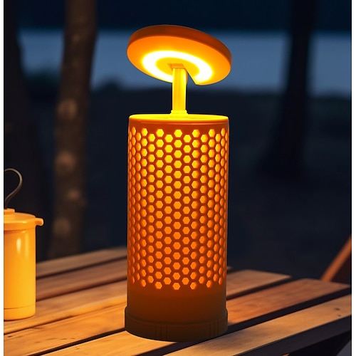 LED-Ambiente-Campingleuchte für den Außenbereich, verstellbare Zelt-Taschenlampe mit warmem Licht, tragbare Notlampe mit USB-C-Ladeanschluss und Akku – ideal zum Wandern, für Partys und als Image