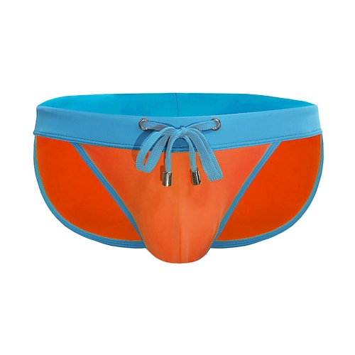 Herren Badeshorts Badehose Badehosen Farbblockierung Kordelzug Schnelltrocknend Elastisch Atmungsaktiv Unterteile Surfen Wassersport Schwimmen Sommer Image
