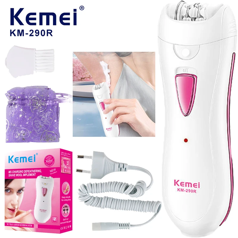 KEMEI Haarentfernungsgerät für Damen, USB-Aufladung, Schönheitsgerät, Rasierer KM-290R, tragbar, geeignet für Haarentfernungsgeräte für Damen Image