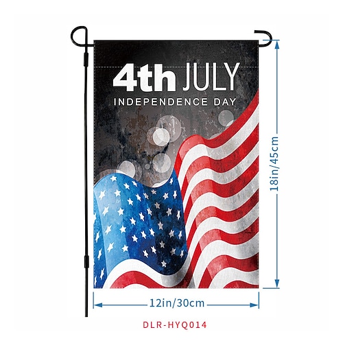2er Pack Unabhängigkeitstag Gartenflagge Amerikanisches Festival Höflichkeitsdekoration Außen Hot Picking Image