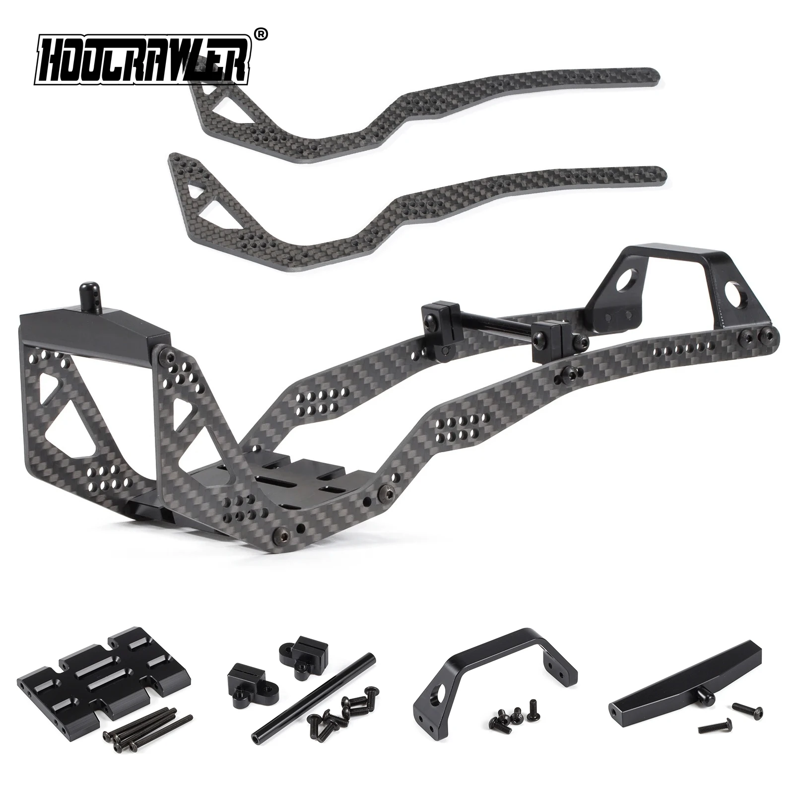 Suspension Link Set und High Clearance Carbon Fiber LCG Chassis Kit Capra Portal ESC Batterie auf Achse Servo Mount Plate Image